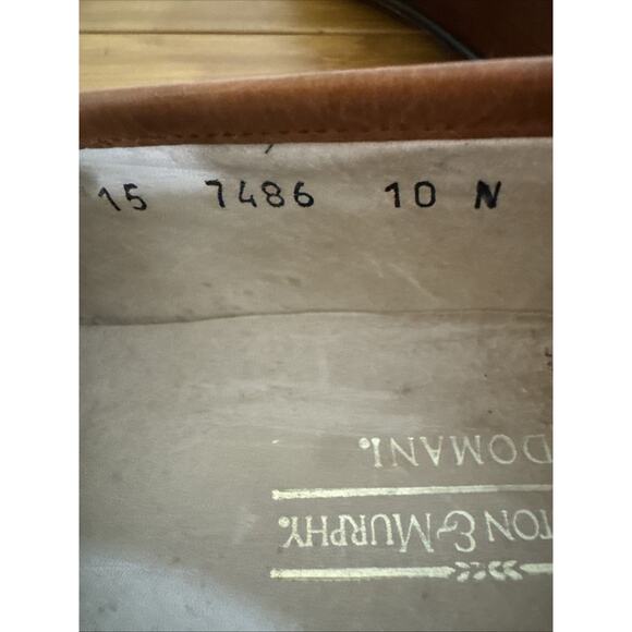 Johnston & Murphy Domani Loafers 10N Narrow Leather Brown Tassel Italy - Picture 6 of 7